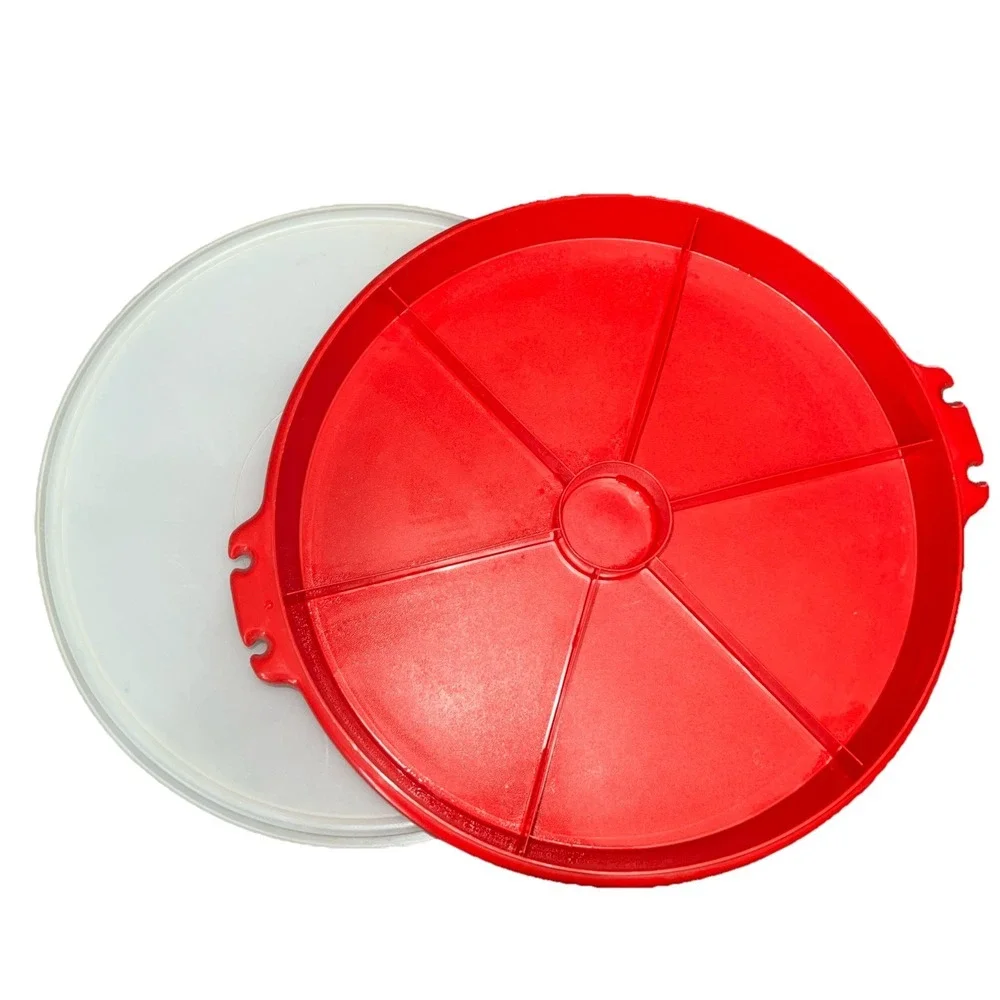 Vintage Tupperware Party Veggie Platter Divided Tray 405-1 Paprika With Lid